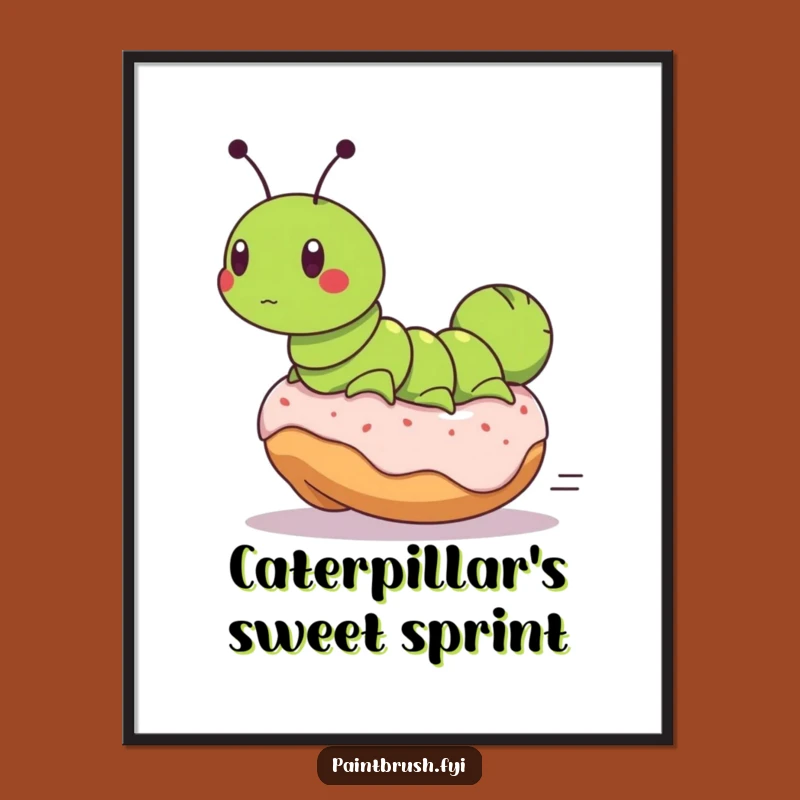 Funny Caterpillar Donut Print - Hilarious Artwork for Instant Cheer Gift