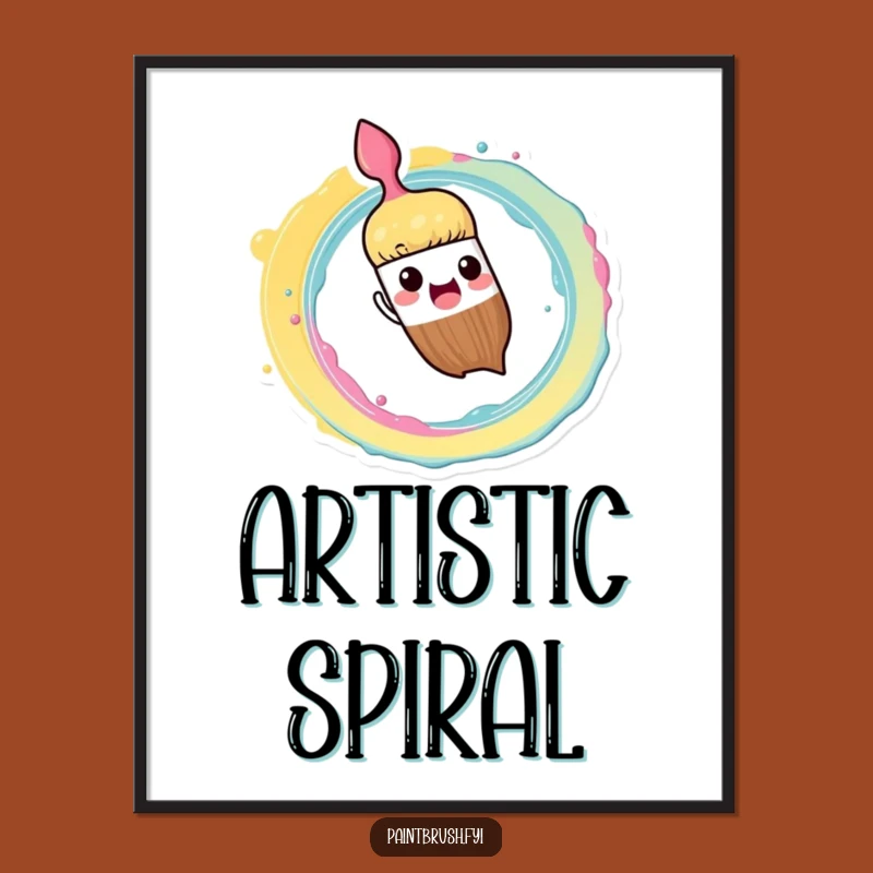Funny Digital Art Print: Paint Spiral Splash - Instant Funny Gift Decor