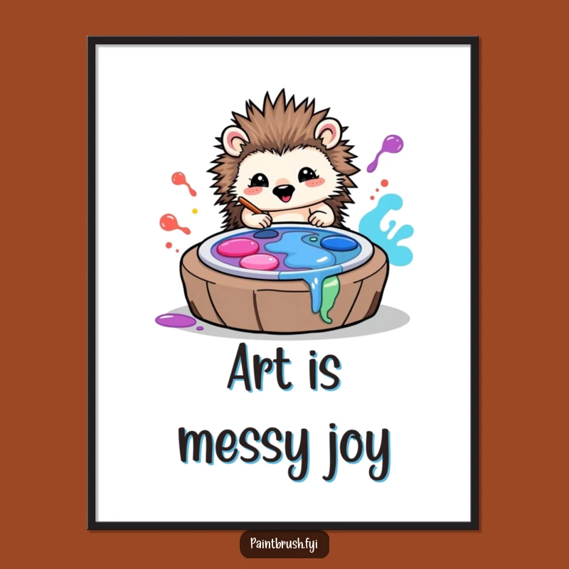 Funny Hedgehog Digital Art Print: Instant Rolling Paint Masterpiece for Walls