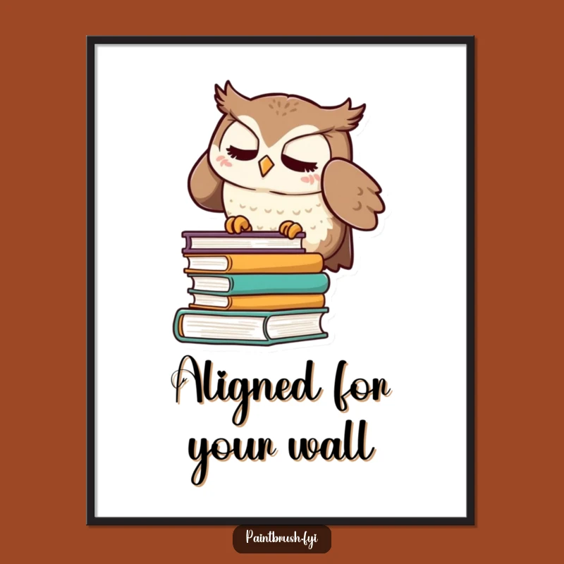 Funny Owl Digital Art: Meticulous Book Arranger Print, Hilarious Decor for Readers
