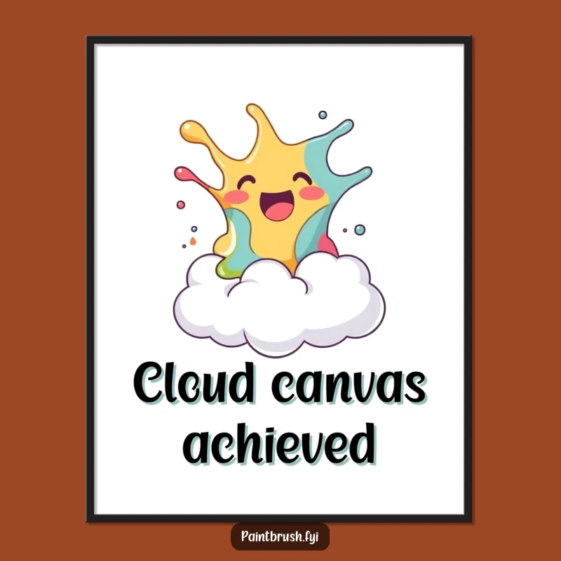 Funny Paint Splash Cloud Digital Art: Humorous Gift for Art Lovers