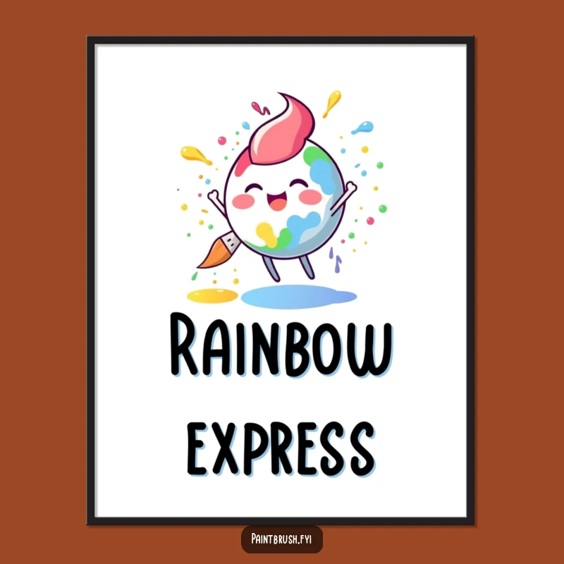 Funny Paintbrush Digital Print: Instant Joyful Art for Your Space