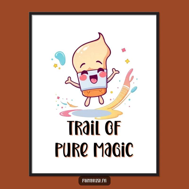 Funny Paintbrush Sparkle Digital Print: Glittery Art for Instant Download, Gift Idea