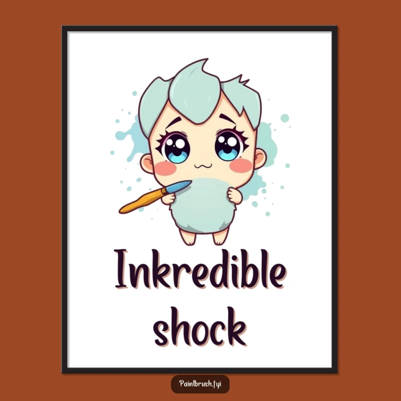 Funny Digital Art Print: Ink Splotch Scare - Instant Funny Gift Decor