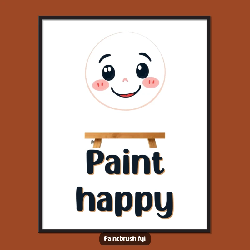 Funny Determined Paintbrush Digital Print: Instant Artistic Smiles for Your Walls