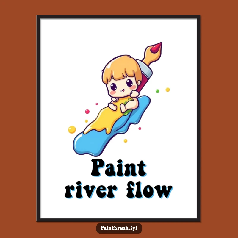 Funny Paintbrush Digital Print: Instant Art of Creative Freedom