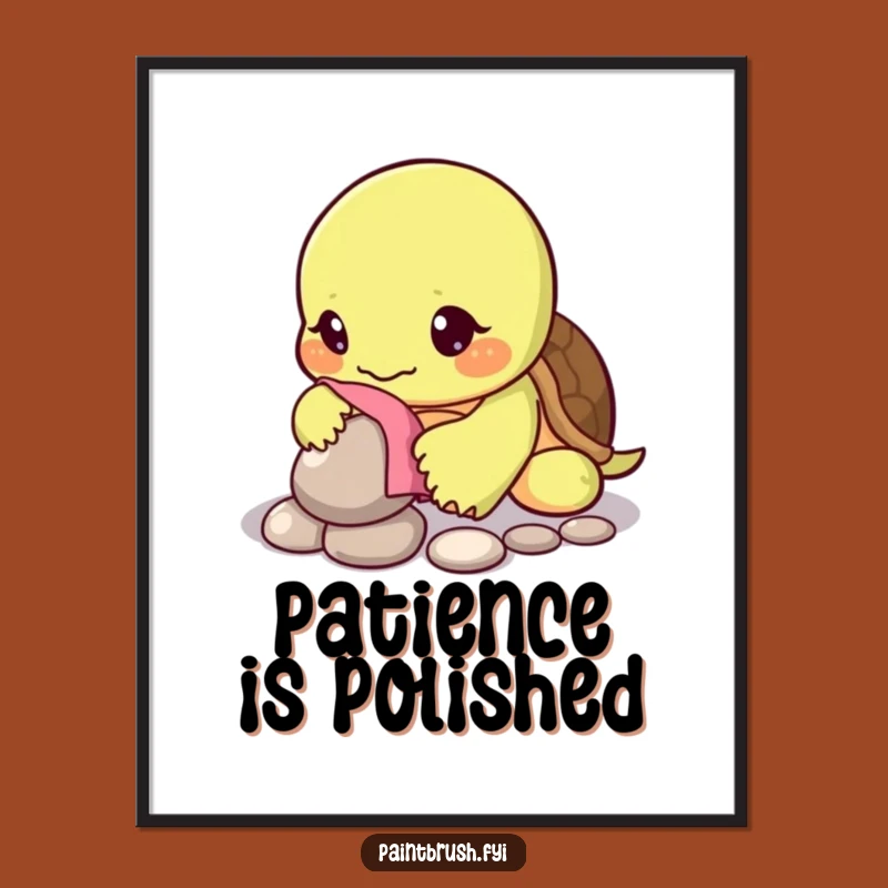 Funny Turtle Patience Digital Art: Decorate with Calm and Enduring Humor Gift
