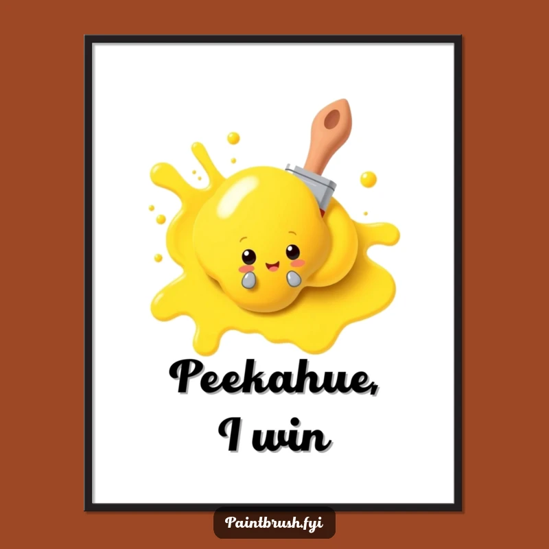Funny Paintbrush Art Digital Art: Yellow Paint Splash - Perfect Gift!