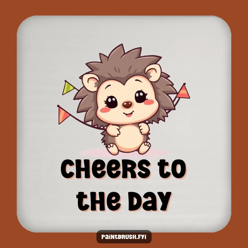Funny Hedgehog Party Coaster: Happy Character Protection for Tables