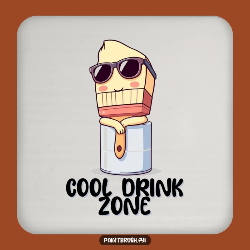 Funny Coasters: Set of Cool Sunglasses Paintbrush - Stylish Funny Gift Host