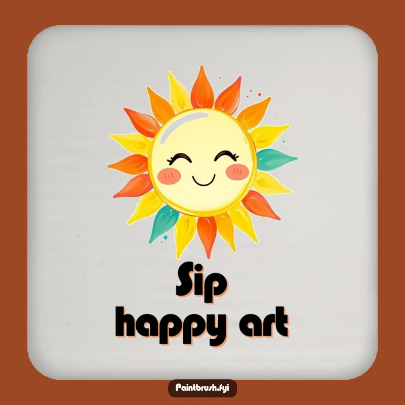 Funny Art Coaster: Painting Protection, Vibrant Sips, Hilarious Table Gift