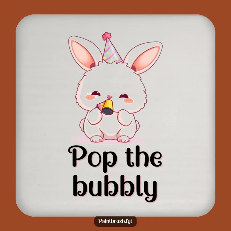 Funny Bunny Party Coaster: Protect Surfaces, Chic Funny Gift for Home!