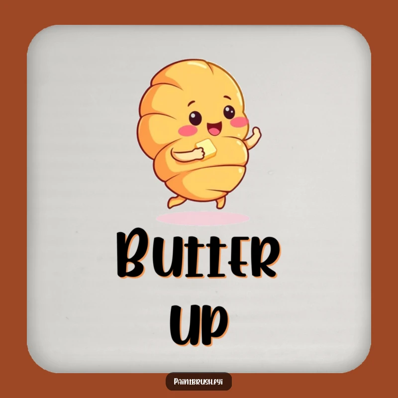 Funny Croissant Jig Butter Coaster - Tabletop Breakfast Charm Gift