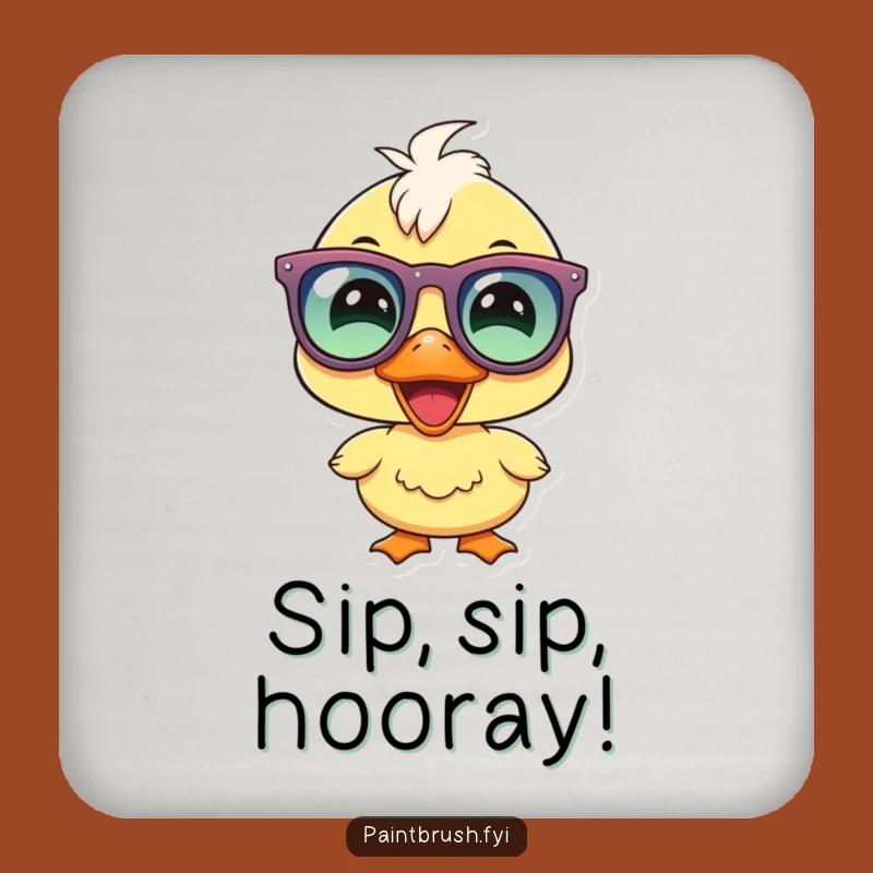 Funny Duckling Party Coaster: Joyous Character Drink Protection for Fun