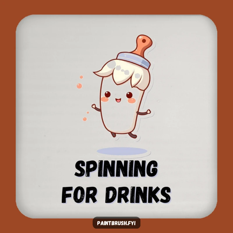 Funny Paintbrush Coaster: Spinning Protection, Hat Party, Hilarious Table Gift