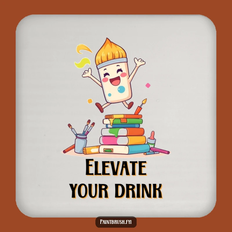 Funny Paintbrush Coasters: Joyful Art Protection, Perfect Housewarming Gift!