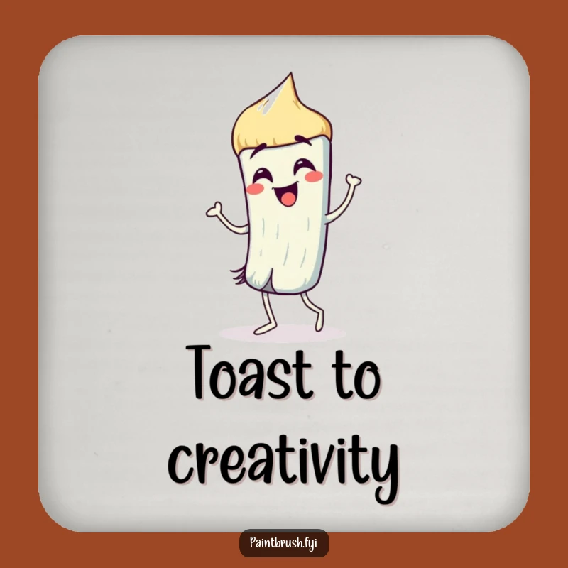 Funny Paintbrush Dance Coaster Set: Protect Surfaces with Humorous Art Gift