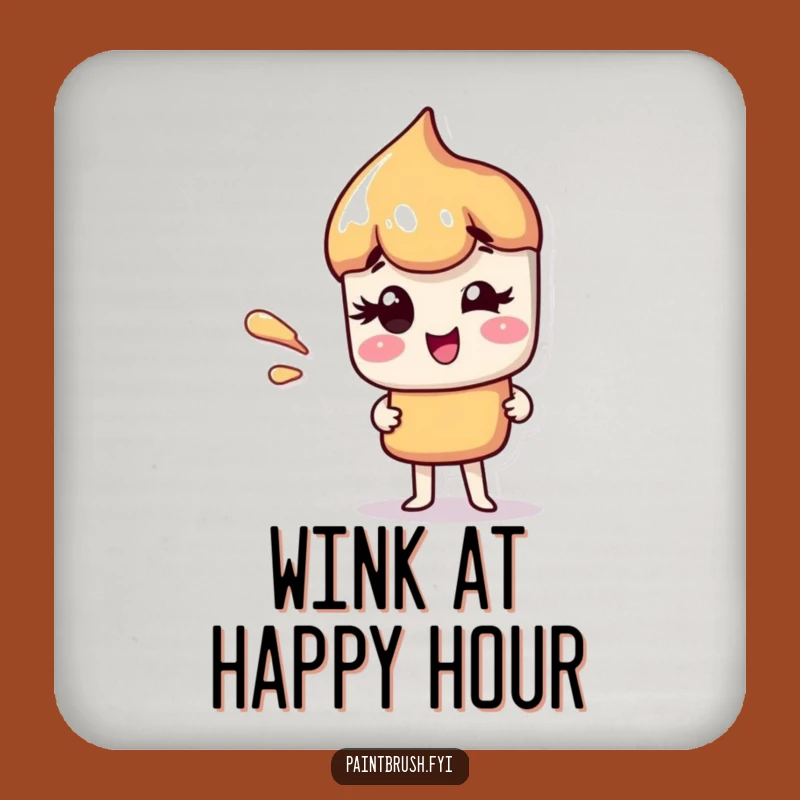 Funny Winking Paintbrush Coasters: Protect Surfaces with Artistic Playfulness