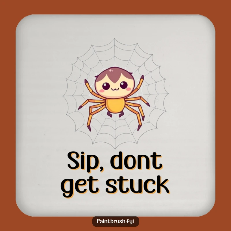 Funny Spider Web Weaver Drink Coaster: Focused Decor, Hilarious Table Protection