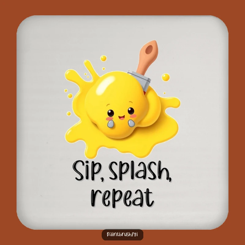 Funny Paintbrush Art Coaster: Artist's Surface Protector - Perfect Gift!