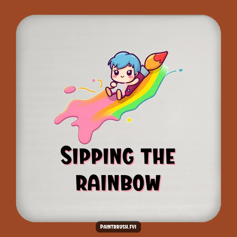 Funny Paintbrush Coaster: Joyful Decor for Artful Homes