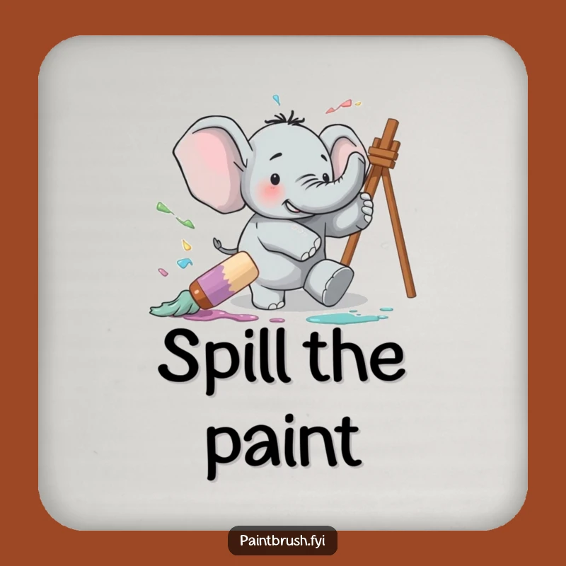 Funny Elephant Paint Coasters: Protect Surfaces with Artistic Mishap Humor