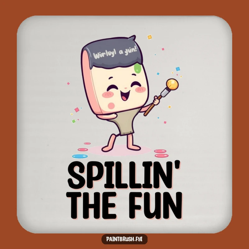 Funny Paintbrush Confetti Coaster: Protect Surfaces with Artistic Joy, Perfect Funny Gift
