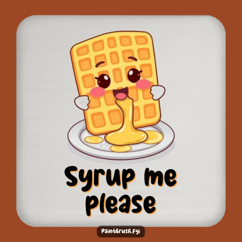 Funny Waffle Coaster: Syrup Splash Protection, Breakfast Vibes, Unique Funny Gift