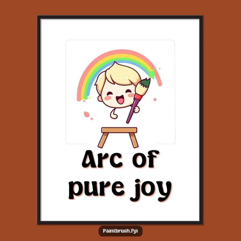 Funny Poster: Rainbow Painting Art Print - Cheerful Funny Gift Decor
