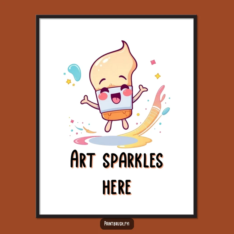 Funny Paintbrush Galaxy Poster: Glittery Art Trails for Your Walls, Great Gift