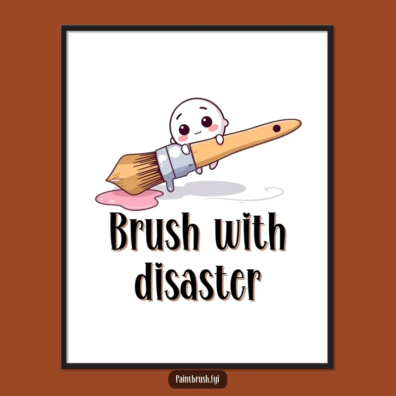 Funny Poster: Comical Brush Trip Art Print - Hilarious Home Decor Gift