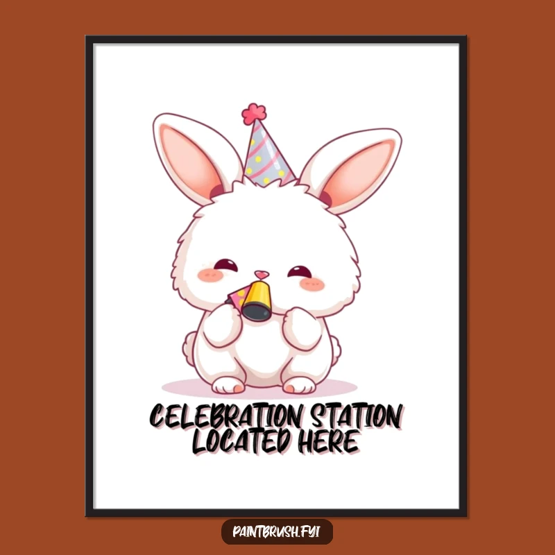 Funny Bunny Party Poster: Brighten Your Walls, Awesome Funny Gift for Festivities!