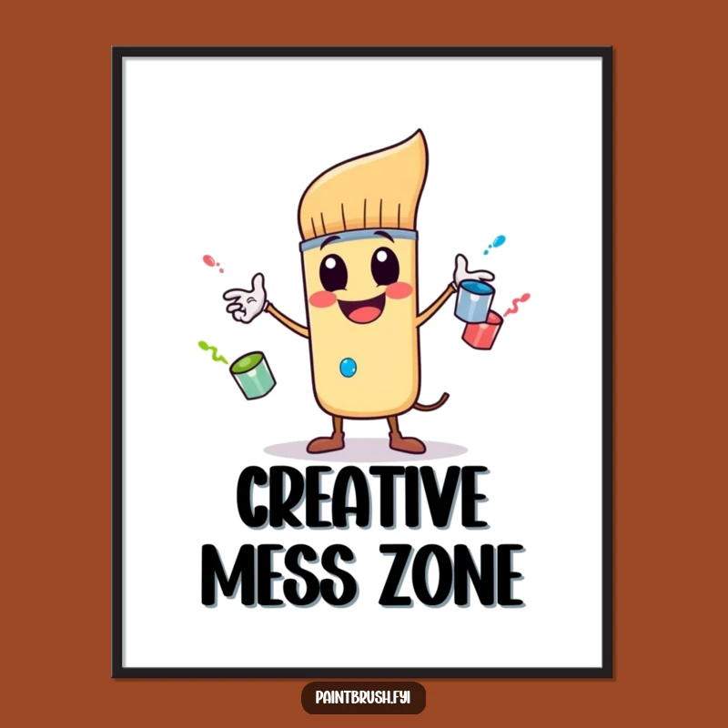 Funny Paintbrush Art Print Poster: Hilarious Decor and Unique Gift Idea