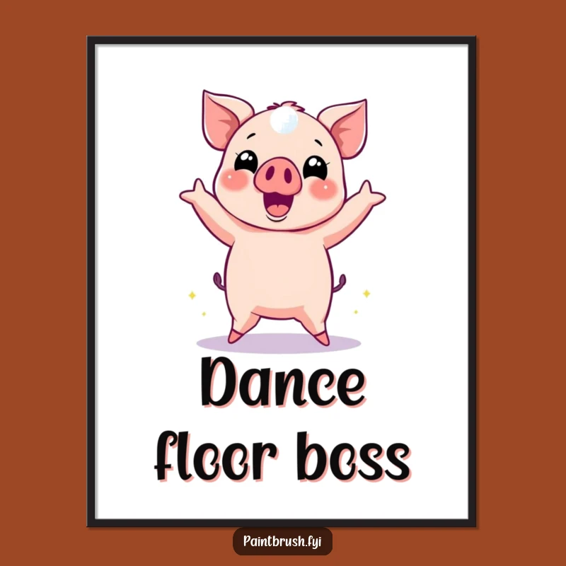 Funny Pig Disco Poster: Dance Floor Vibes, Awesome Funny Gift for Party Decor!
