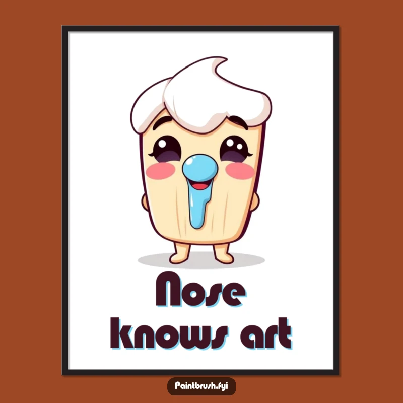 Funny Giggling Paintbrush Poster: Bring Artistic Joy to Your Walls