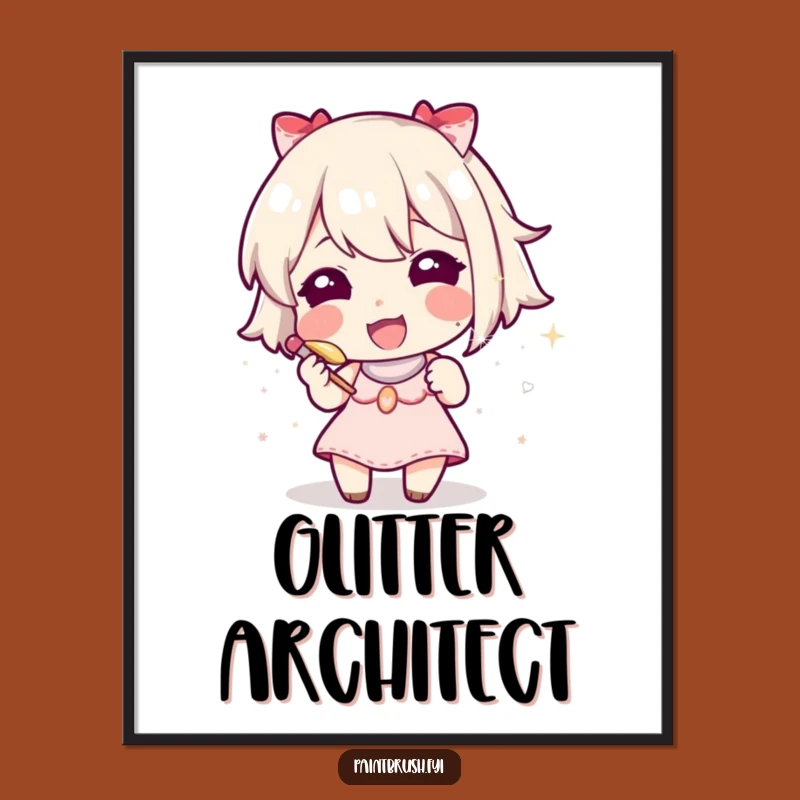 Funny Glitter Artist Poster - Tiny Brush, Big Sparkle, Hilarious Wall Art