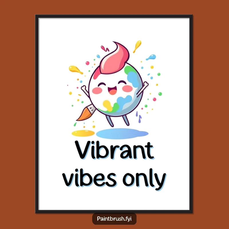 Funny Paintbrush Poster: Vibrant Art to Brighten Your Space