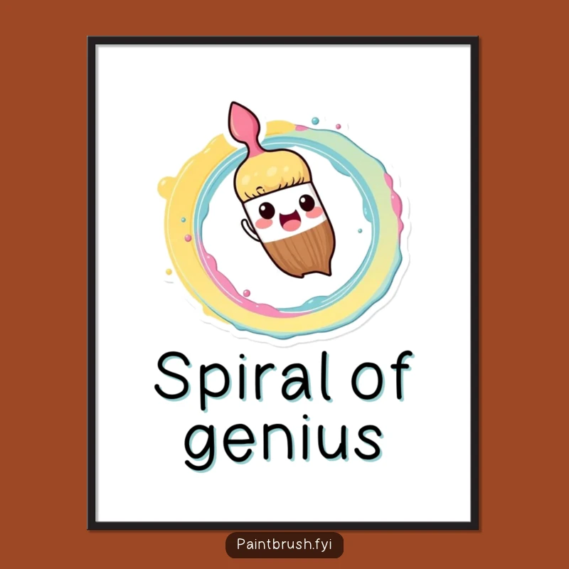 Funny Poster: Energetic Paint Spiral Art Print - Vibrant Funny Gift Decor