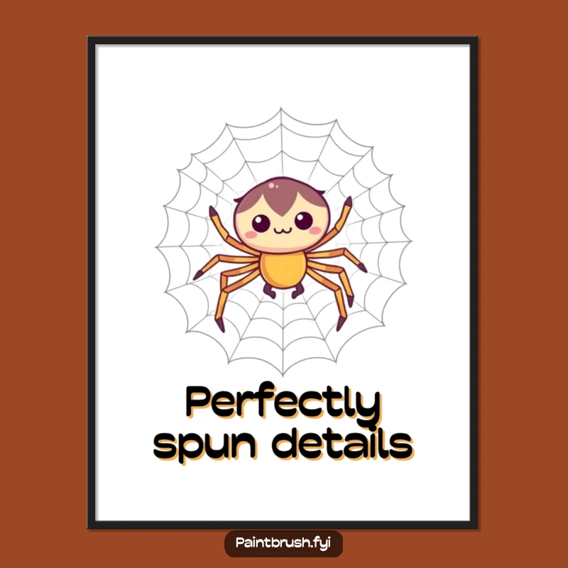 Funny Spider Web Weaver Poster: Focused Character Art, Hilarious Wall Decor for Artisans