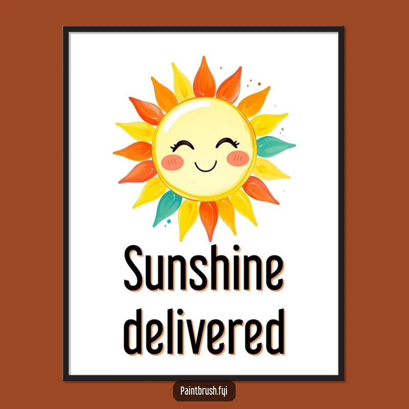 Funny Artist Sun Poster: Vibrant Creation, Motivational Wall Art, Unique Funny Gift