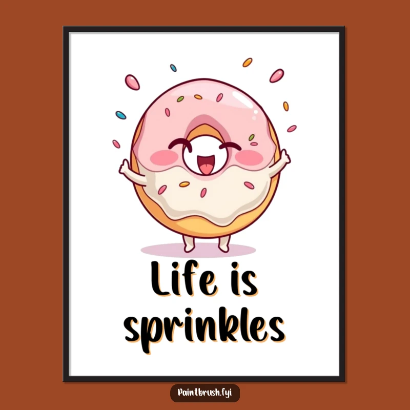Whimsical Donut Juggling Poster - Funny Sprinkles Art for Sweet Decor