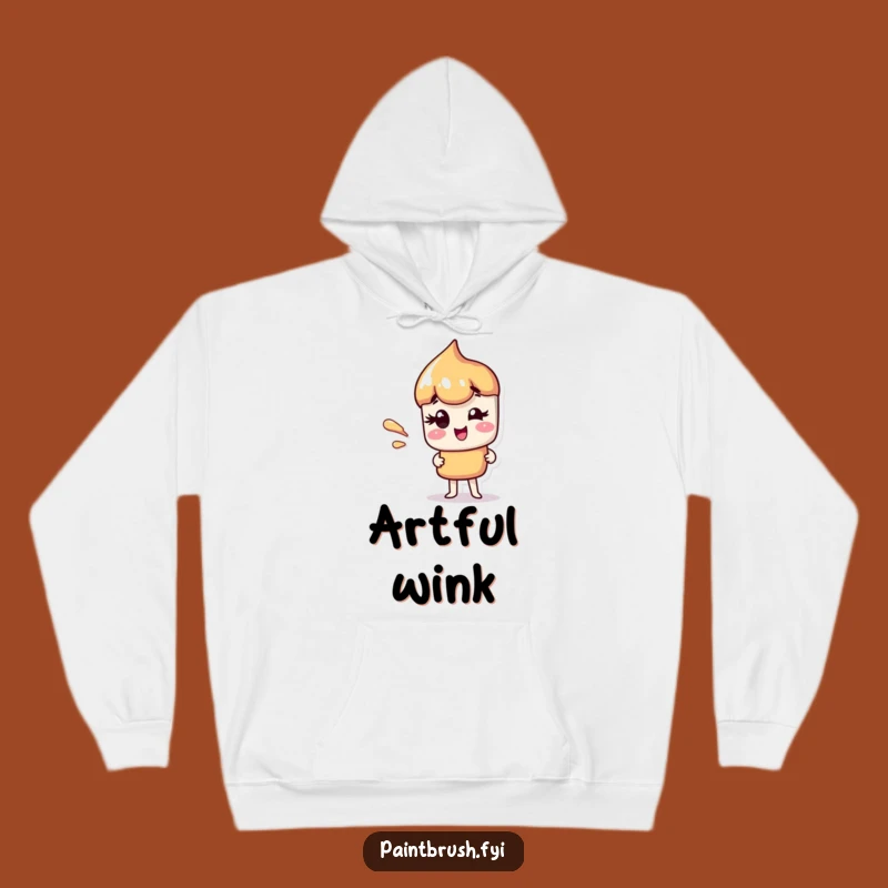 Cozy Funny Winking Paintbrush Hoodie: Warmth with a Playful Twist