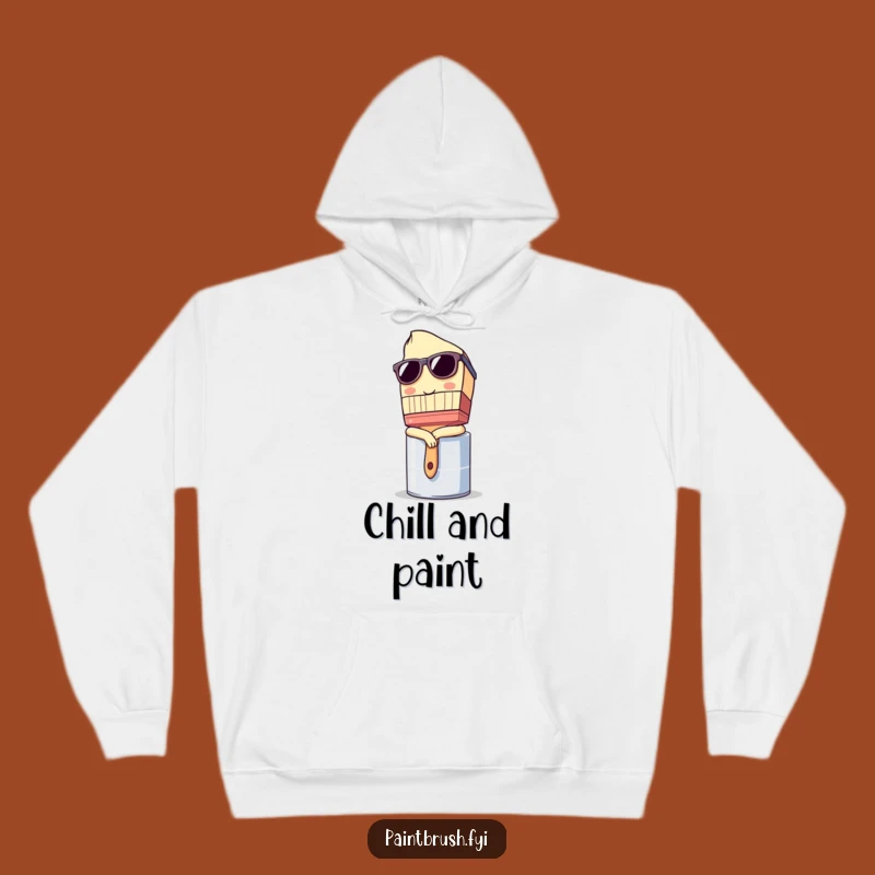 Funny Hoodie: Cool Sunglasses Paintbrush Character - Cozy Funny Gift