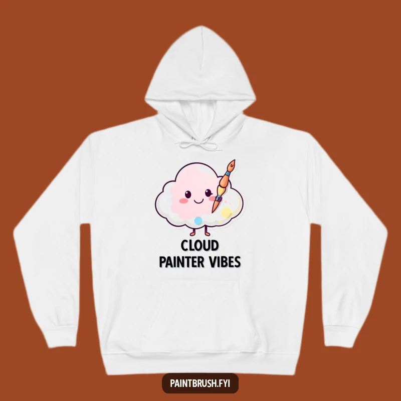 Funny Paintbrush Cloud Hoodie: Cozy Creator Spreading Smiles, Ideal Funny Gift for Art Lovers