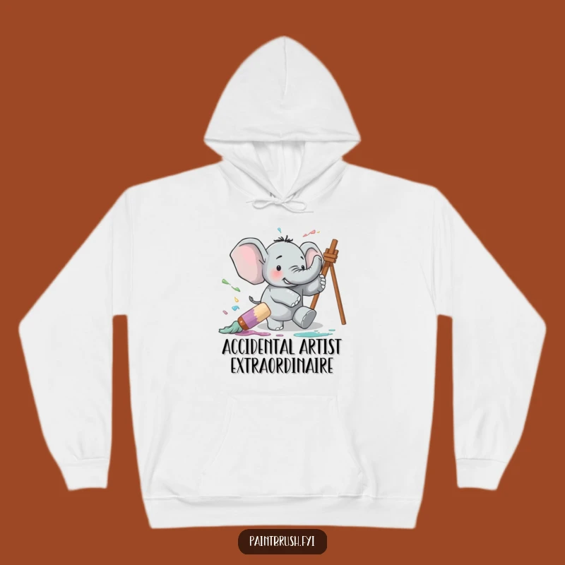 Cozy Funny Elephant Hoodie: Stay Warm with Artistic, Paint-Splattered Fun