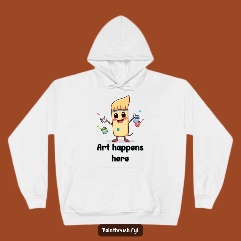 Cozy Funny Paintbrush Hoodie: Warm Up with Artistic Humor and Gift Joy