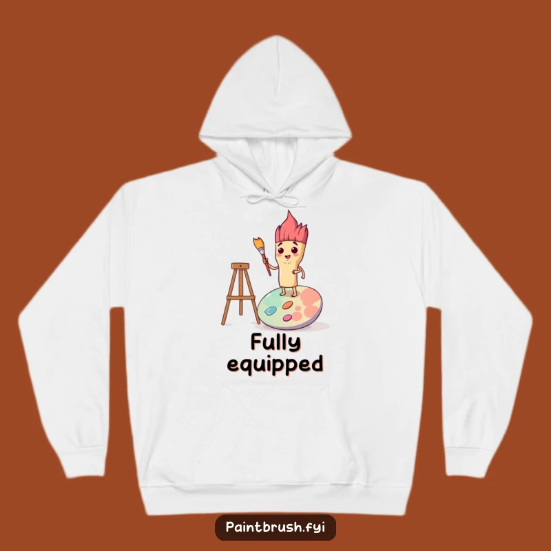 Funny Determined Paintbrush Hoodie: Artist's Comfort, Bold Creator Gear