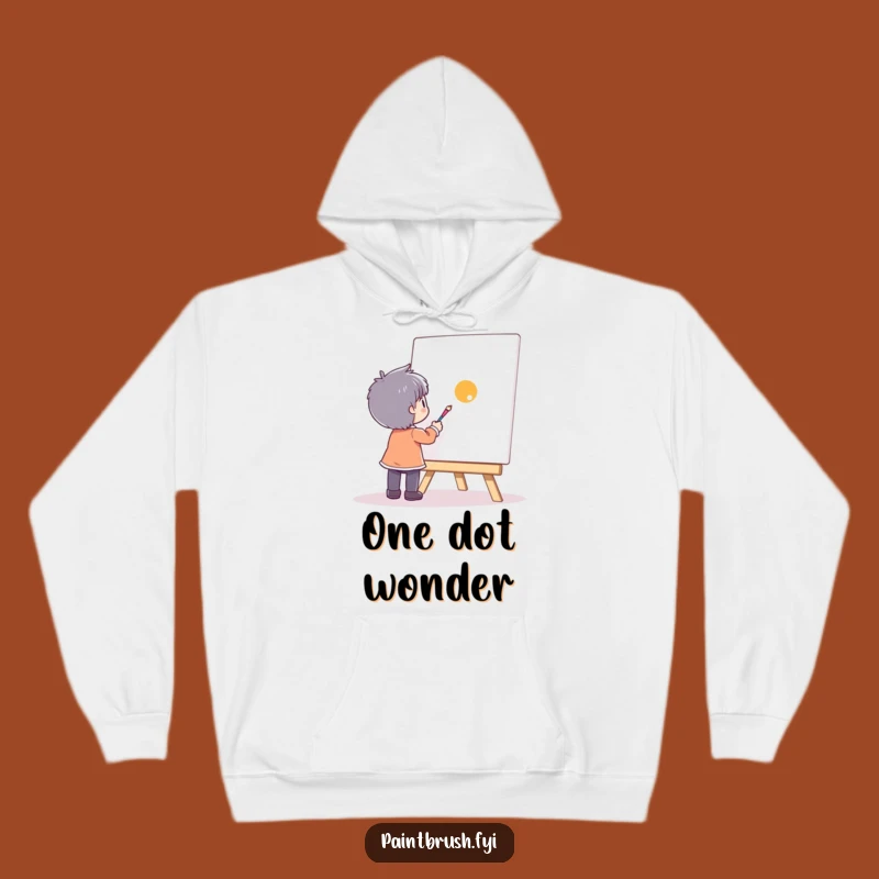 Funny Minimalist Artist Hoodie: Single Dot Cozy Sweatshirt, Perfect Funny Gift