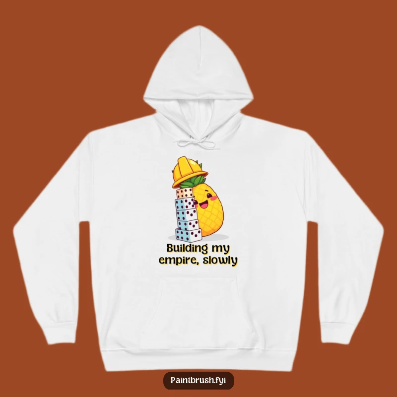 Funny Pineapple Construction Hoodie - Cozy and Hilarious Dice Stacking Hoodie Gift