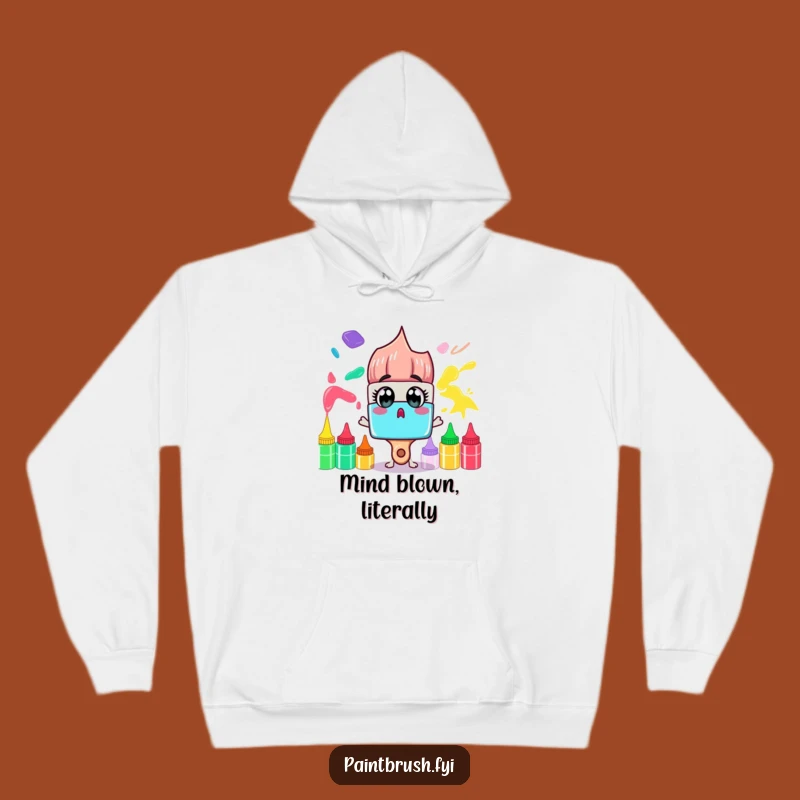 Funny Paintbrush Hoodie: Cozy Rainbow Surprise, Perfect Art Enthusiast Gift!